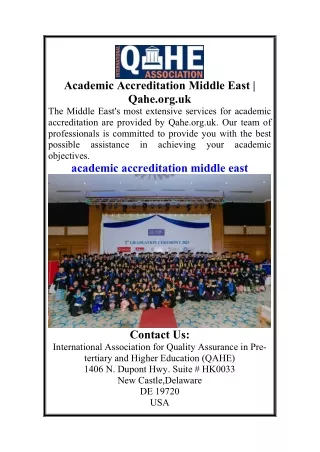 Academic Accreditation Middle East  Qahe.org.uk