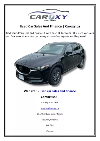 Used Car Sales And Finance  Caroxy.ca