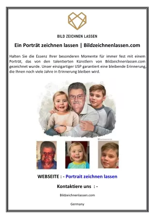 Ein Porträt zeichnen lassen  Bildzeichnenlassen.com