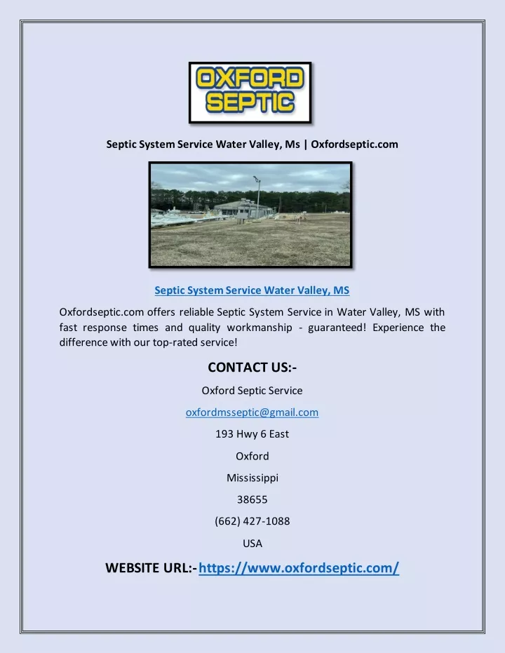 septic system service water valley