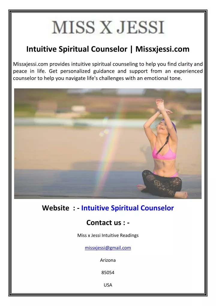 intuitive spiritual counselor missxjessi com