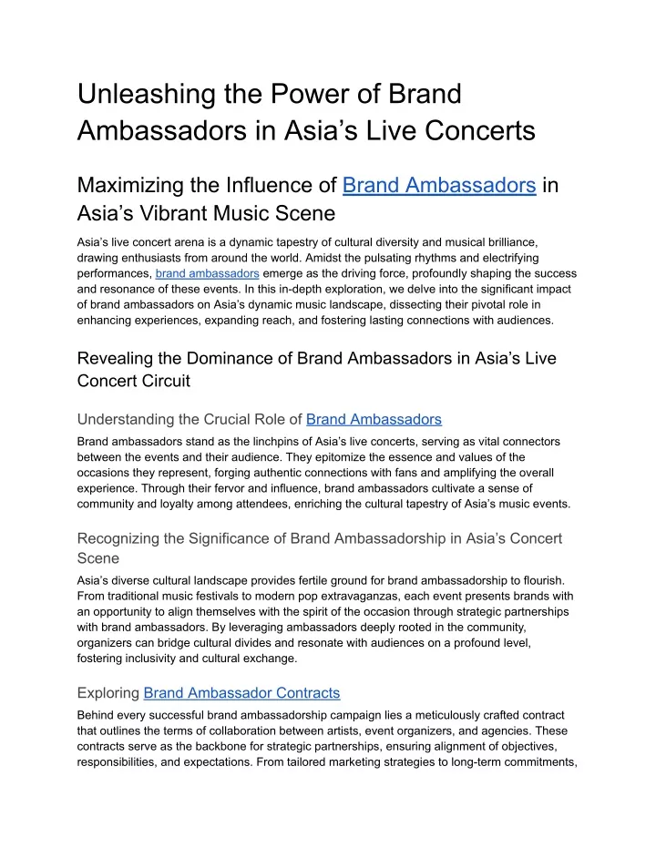 unleashing the power of brand ambassadors in asia