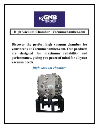 High Vacuum Chamber | Vacuumchamber.com