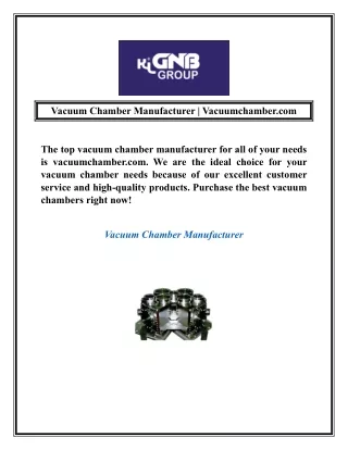 Vacuum Chamber Manufacturer  Vacuumchamber