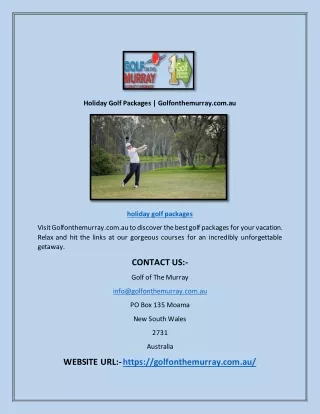 Holiday Golf Packages | Golfonthemurray.com.au