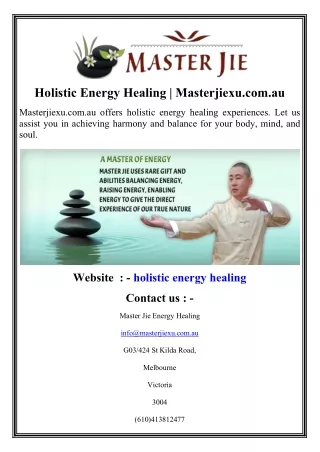 Holistic Energy Healing  Masterjiexu