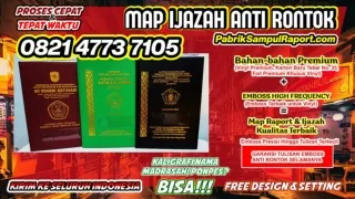 0821-4773-7105 Cetak Map Raport Sampul Ijazah di Agam