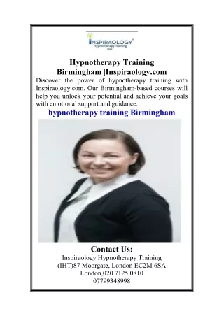 Hypnotherapy Training Birmingham  Inspiraology.com