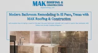 Modern Bathroom Remodeling in El Paso, Texas with - MAK Roofing & Construction