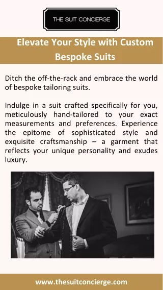 Elevate Your Style with Custom Bespoke Suits