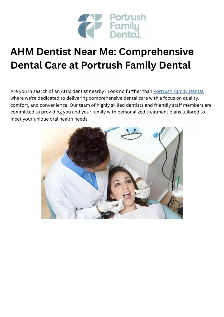 ahm dentist near me comprehensive dental care