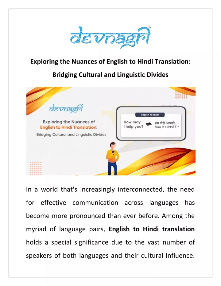 exploring the nuances of english to hindi