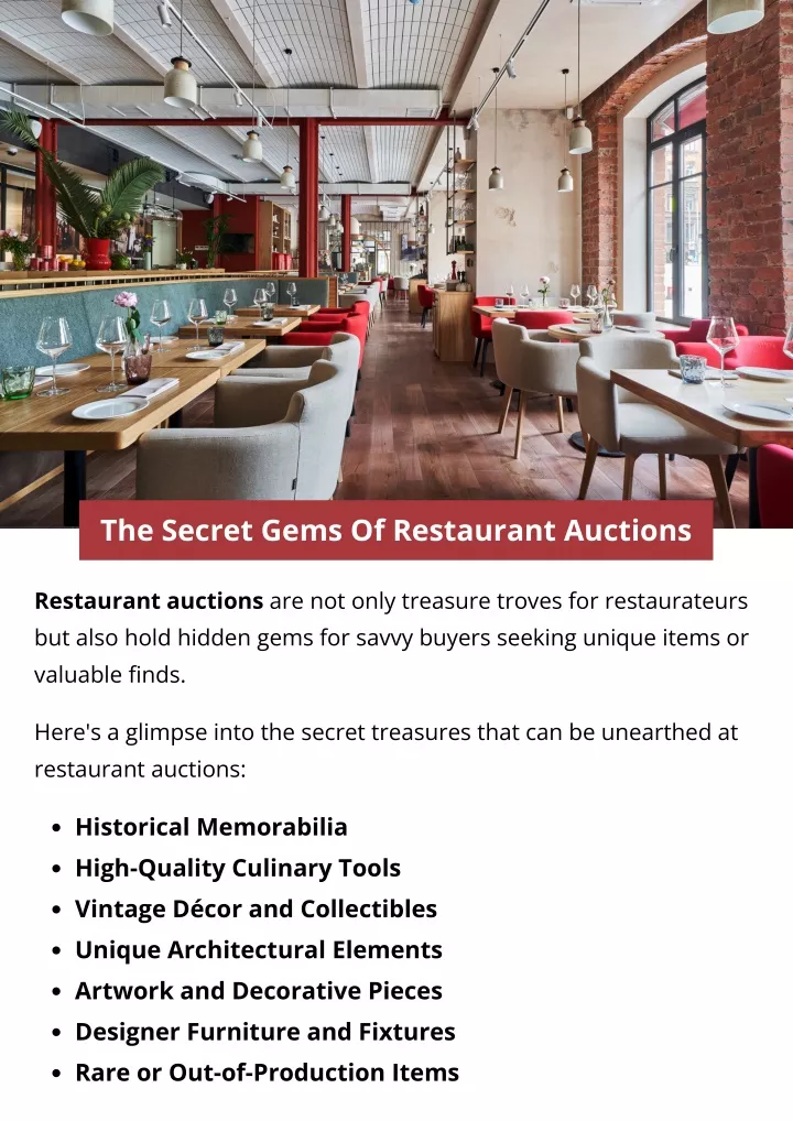 the secret gems of restaurant auctions