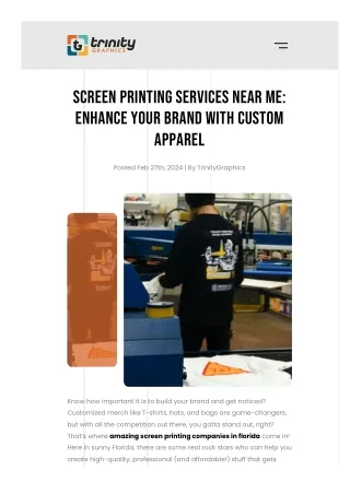 Screen Printing Services Near Me