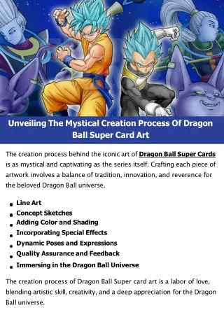 Unveiling The Mystical Creation Process Of Dragon Ball Super Card Art