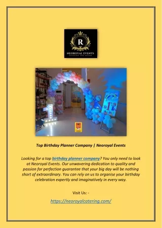 Top Birthday Planner Company | Neoroyal Events