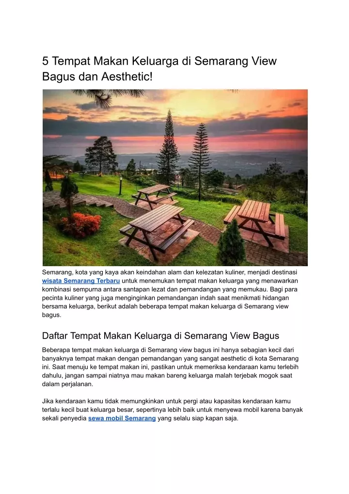 5 tempat makan keluarga di semarang view bagus