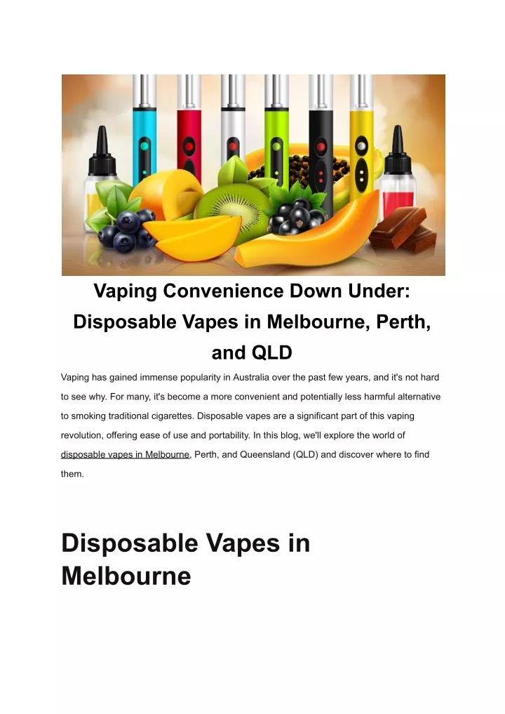vaping convenience down under disposable vapes
