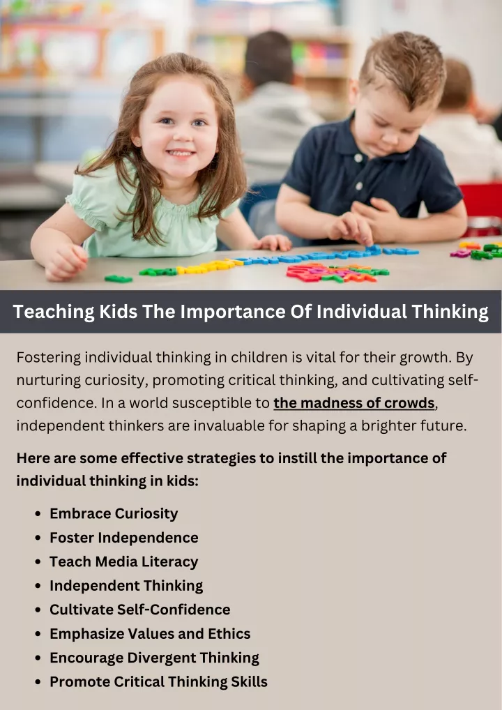 teaching kids the importance of individual