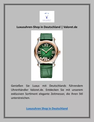 Luxusuhren-Shop in Deutschland | Valoret.de