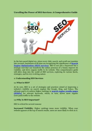 unveiling the power of seo services