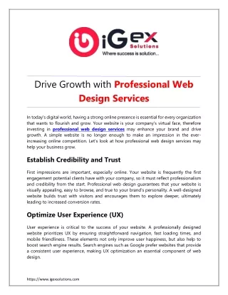 Drive Growth with Professional Web Design Services