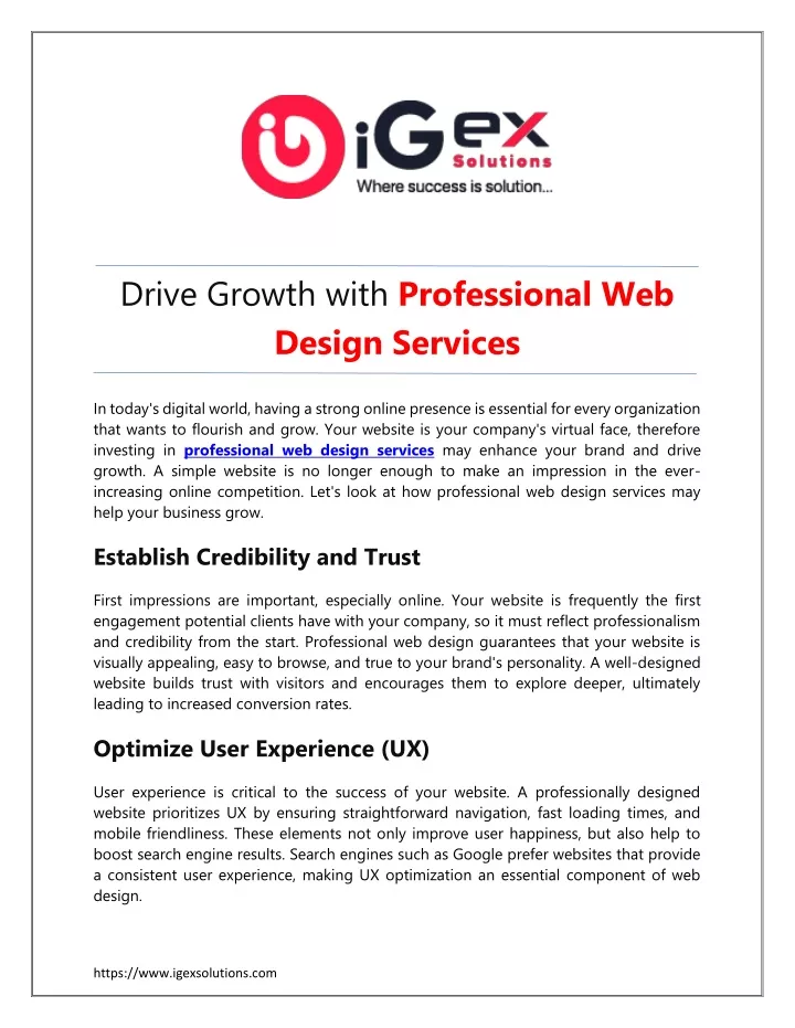 drive growth with professional web design services