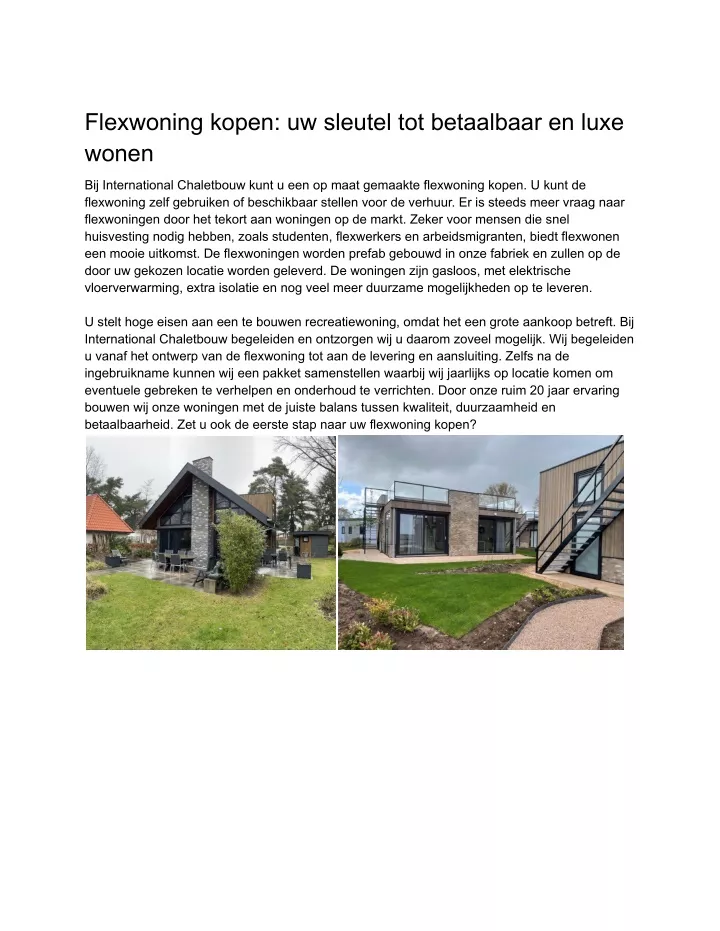 flexwoning kopen uw sleutel tot betaalbaar