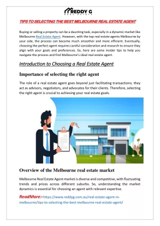TIPS TO SELECTING THE BEST MELBOURNE REAL ESTATE AGENT
