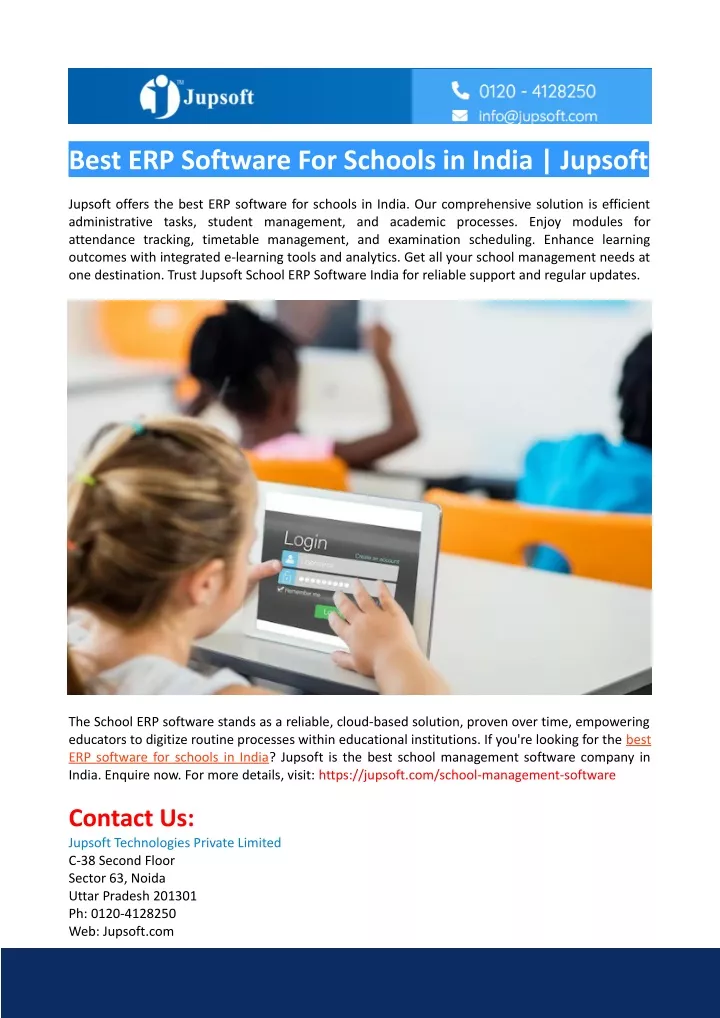 best erp software for schools in india jupsoft