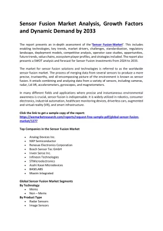 sensor fusion market analysis growth factors
