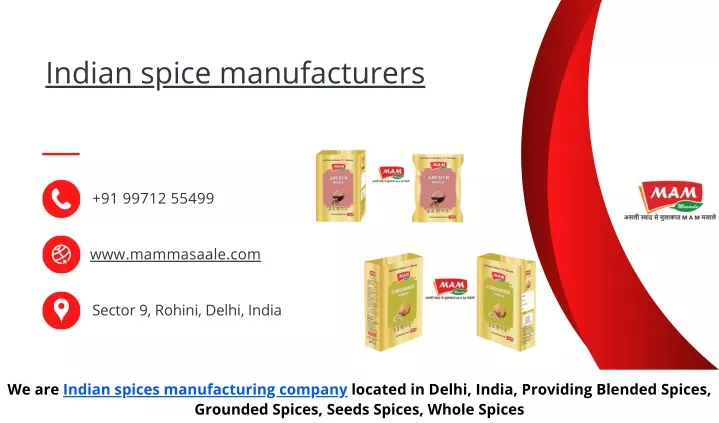 indian spice manufacturers