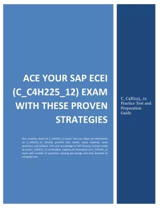 Ace Your SAP ECEI (C_C4H225_12) Exam with These Proven Strategies