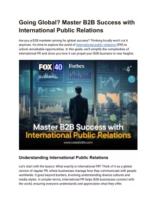 Going Global_ Master B2B Success with International Public Relations
