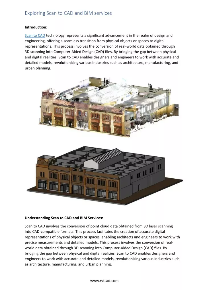 exploring scan to cad and bim services