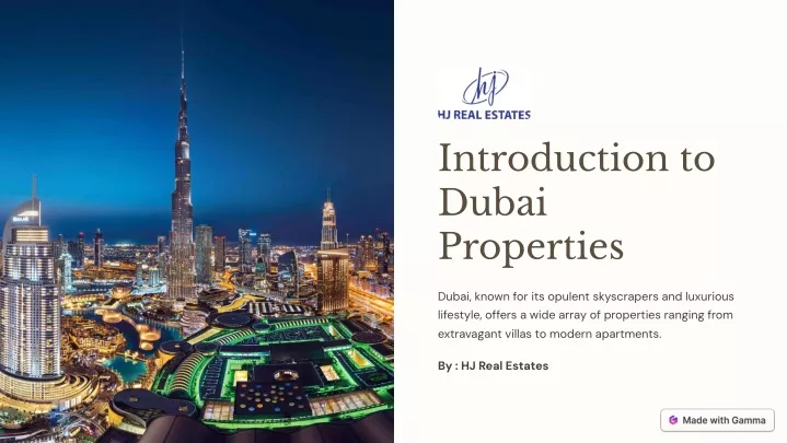 introduction to dubai properties