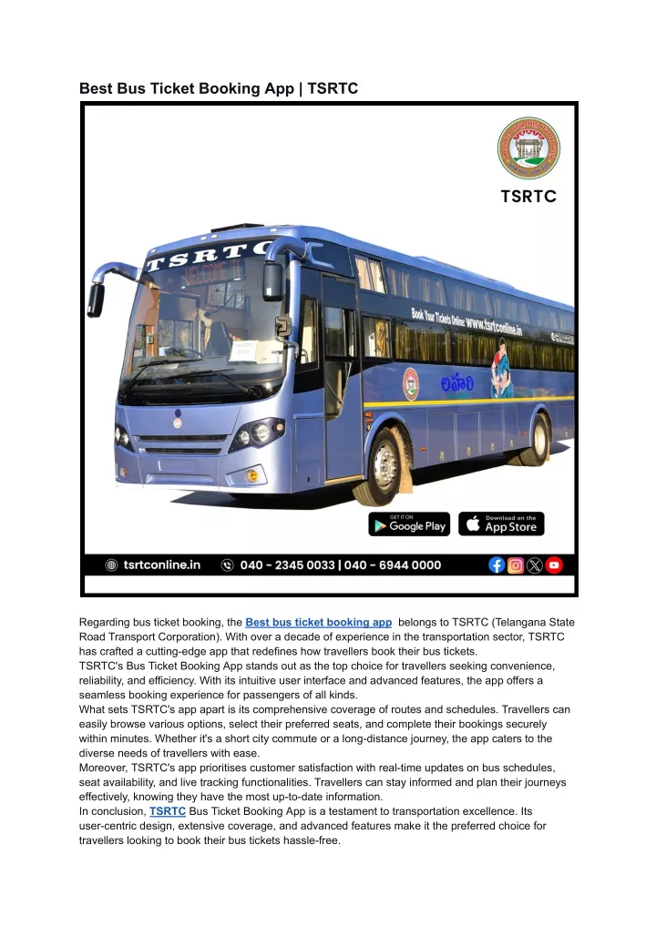 best bus ticket booking app tsrtc