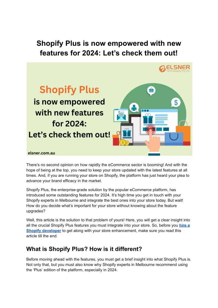 shopify plus is now empowered with new features
