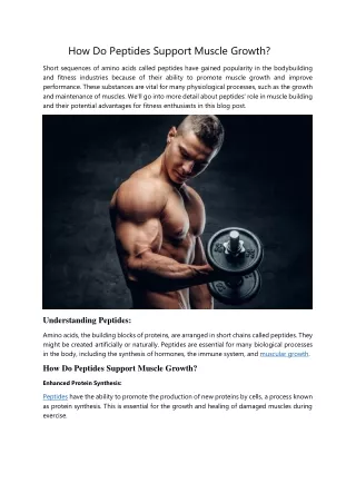 How Do Peptides Support Muscle Growth?