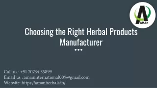 Choosing the Right Herbal Products Manufacturer