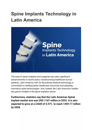 Spine Implants Technology in Latin America