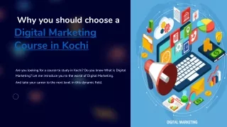 Reasons to choose the Digital Marketing Course in Kochi