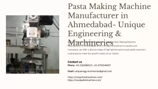 Pasta Making Machine Manufacturer in Ahmedabad, best Pasta Making Machine Manufa