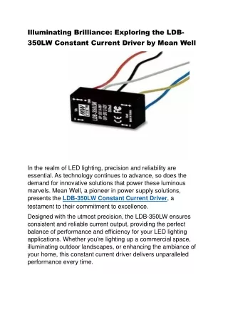 LDB-350LW Constant Current Driver by Mean Well