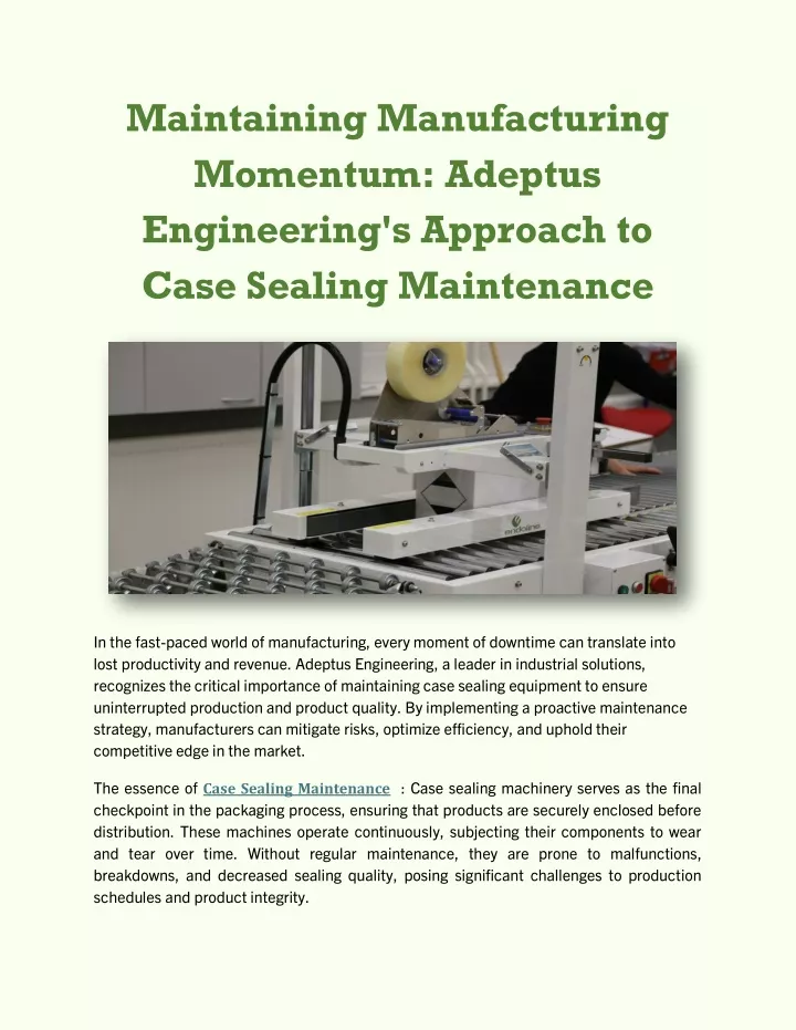 maintaining manufacturing momentum adeptus