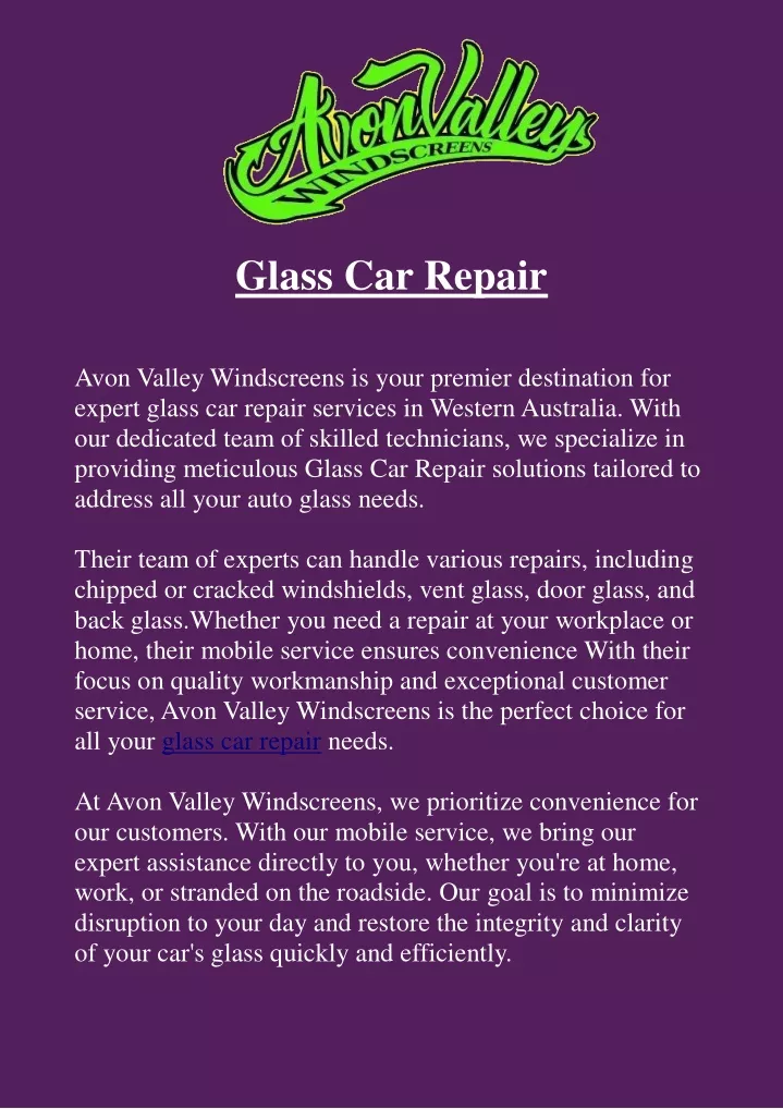 glass car repair