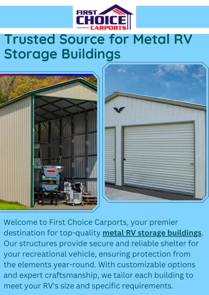 trusted source for metal rv storage buildings