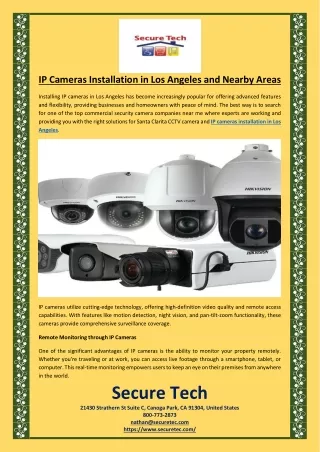 IP Cameras Installation in Los Angeles and Nearby Areas