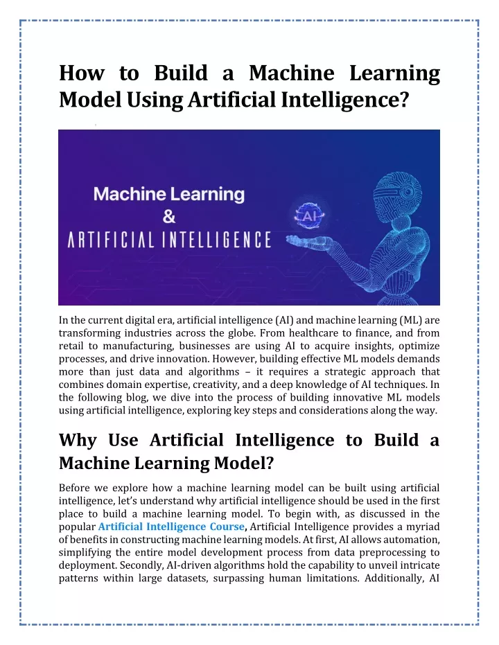 how to build a machine learning model using