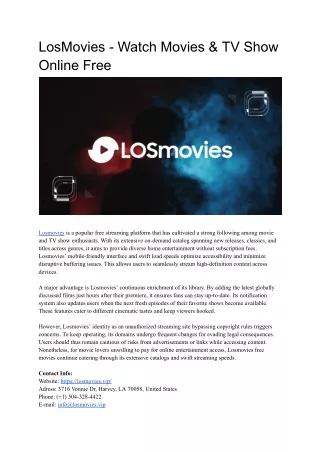 Losmovies - Free Watch Movies TV Show Online HD